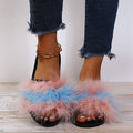 Fashion real fur ostrich fur slippers women's winter flip-flops fur fur women's shoes outwear cotton slippers outwear slippers women