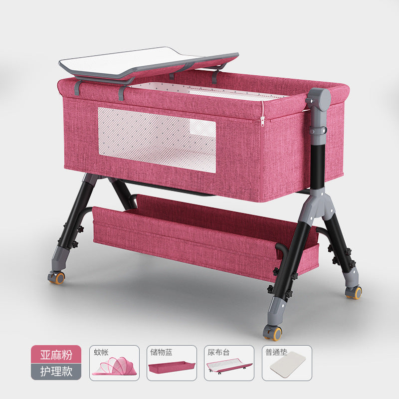 Baby crib convertible bed mobile foldable multifunctional cradle newborn bedside bed cross-border hot-selling baby bed