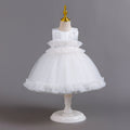 European and american wholesale girls' evening dresses lace pattern princess dress first birthday party gown flower girl dress