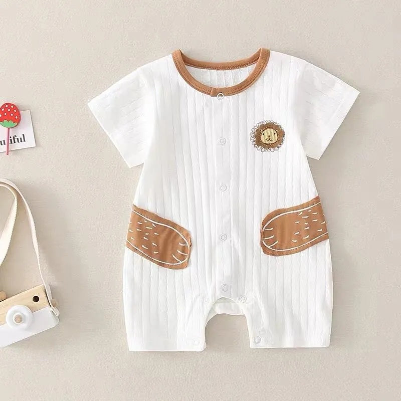 Newborn infant summer lightweight unisex baby cute comfortable short-sleeve romper jumpsuit outfit