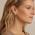 18k gold plated, hot-selling european and american cross-border style, minimalist cubic zirconia fashion women's earrings and hoops three-piece set