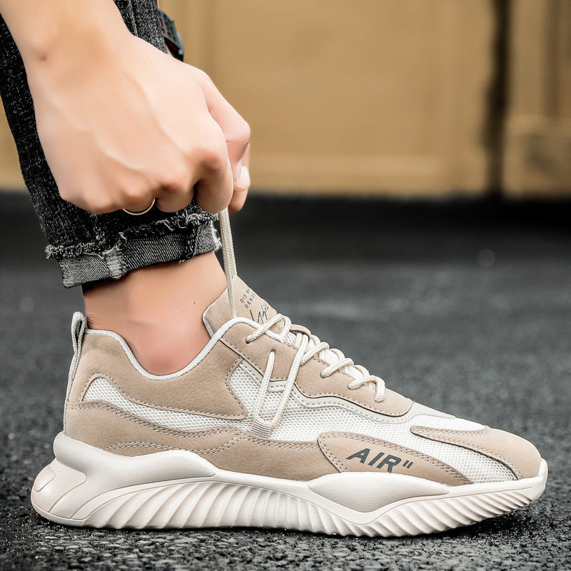 2025 new spring breathable korean style trendy mesh athletic men's shoes - versatile casual spring running dad shoes