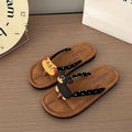 Flip-flops beach slippers flip-flops cute cartoon 2025 outwearsummernew arrival toe flatsnon-slip beach shoes