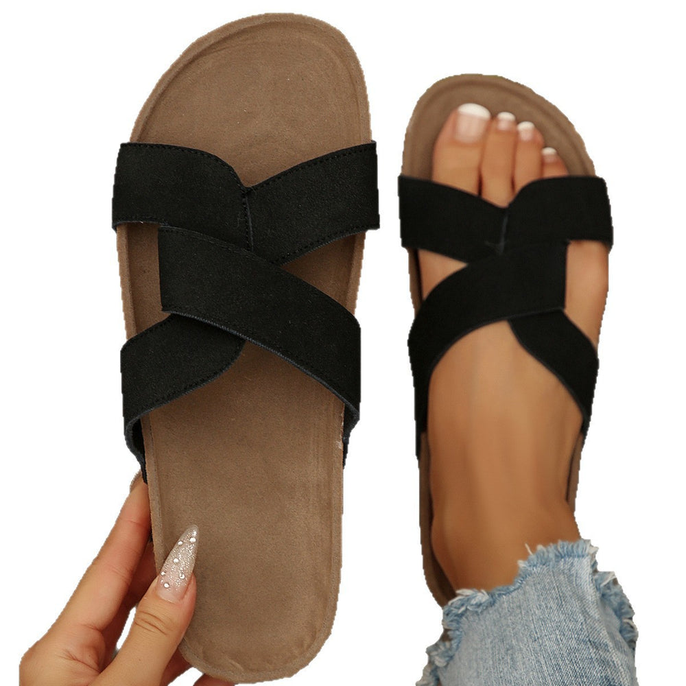 Women's summer new fashionable versatile criss-cross strap flip-flops, non-slip home slippers, cross-border e-commerce, popular trendy style