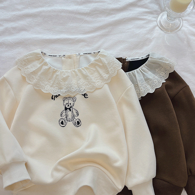 Kids' & teens' new autumn sweatshirt, sizes 110-160, stylish base layer, cartoon long sleeve, sweet & trendy tee for girls