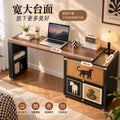 Medieval style dressing table and chest of drawers all-in-one carbon steel retro master bedroom bedside iron makeup table cabinet new arrival