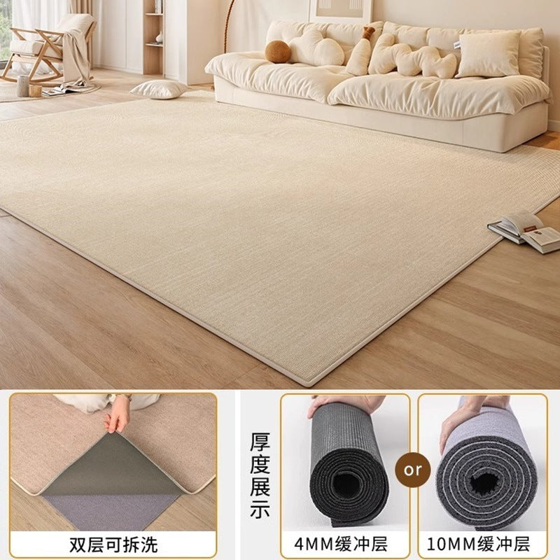 Machine washable carpet new arrival living room double layer detachable washable pure color sofa bedroom chenille for home floor mat