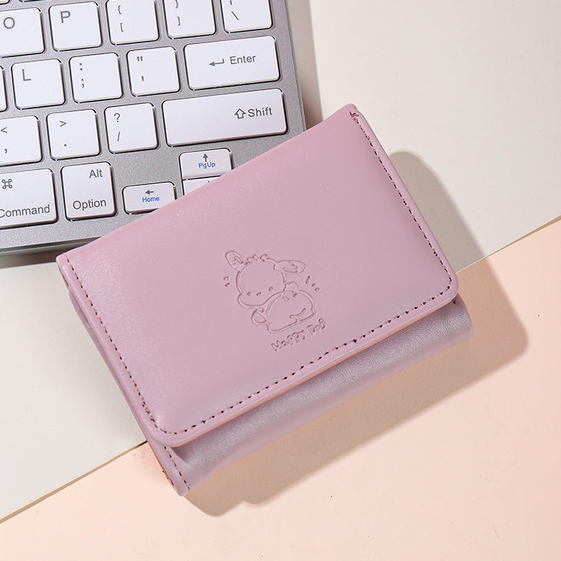 Popular 30% off wallet women's short diamond simple snap button women's postcard driver's license card holder high-end wallet