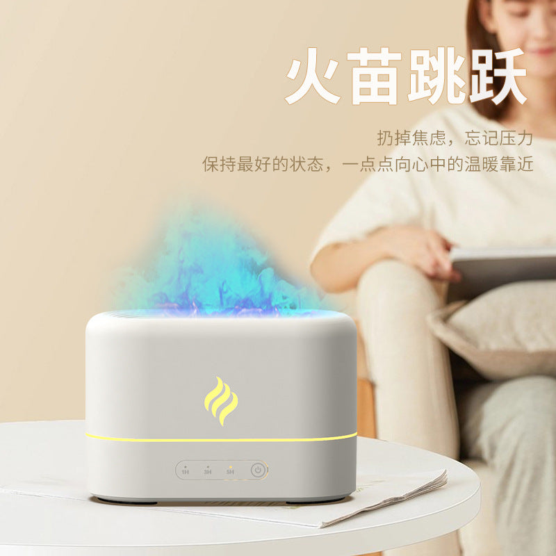 New dual-color simulated flame aroma diffuser - ultrasonic humidifier for home, office, and desktop use - amazon export quality