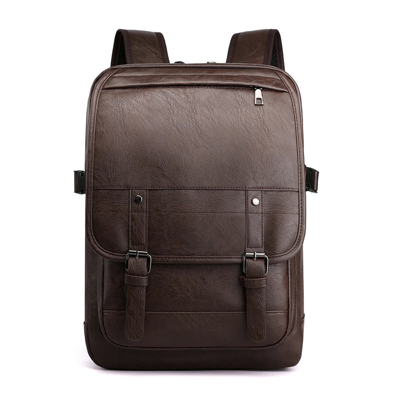 Cross-border batch casual backpack men's business PU business trip backpack fashionable simple large capacity computer bag