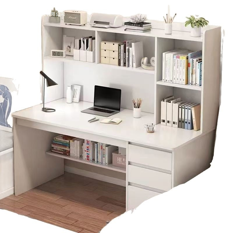 Nordic student desk with bookshelf - all-in-one home bedroom desktop computer desk - assembled study table for elementary school students - writing desk