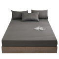 Pure colorprinting fitted sheet single piece double bed cover bed cover brushed bed sheets protective cover fitted sheet three-piece set