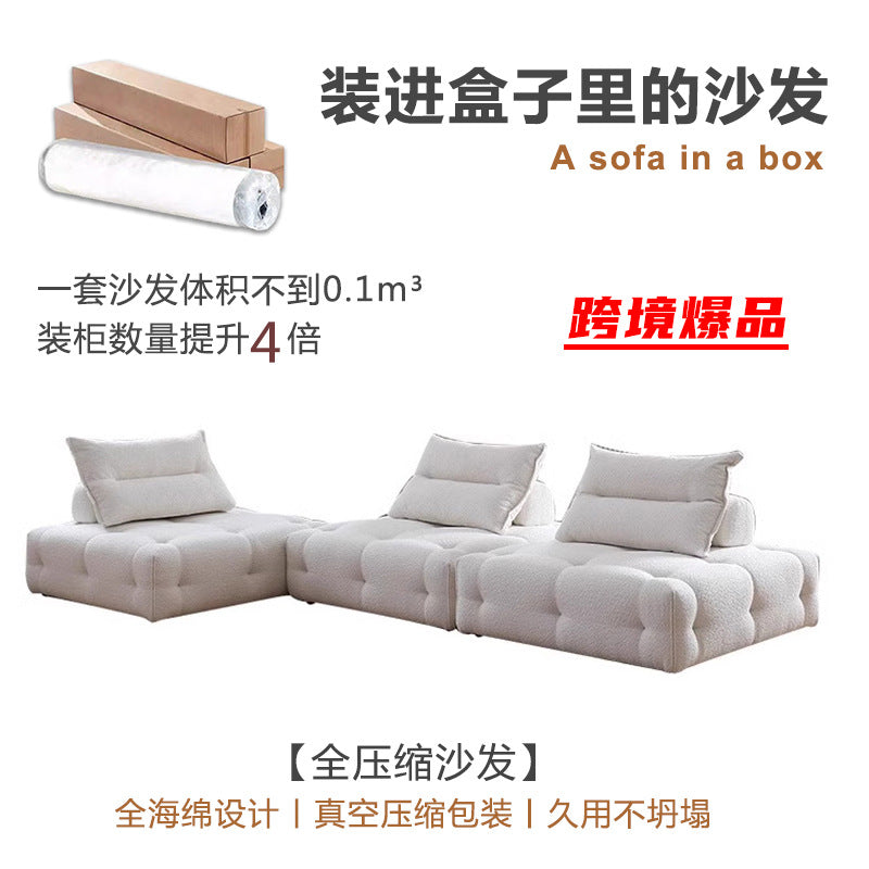 e-commerce roll-packed fabric sofa wholesale foreign trade nordic classic module designer style popular compressed sofa