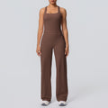 Outdoor casual running fitness yoga outfit - quick-dry, breathable, sexy racerback high-waisted straight-leg pants sports set