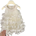 summer new korean style girls' halter neck floral tiered cake dress birthday mesh tulle skirt
