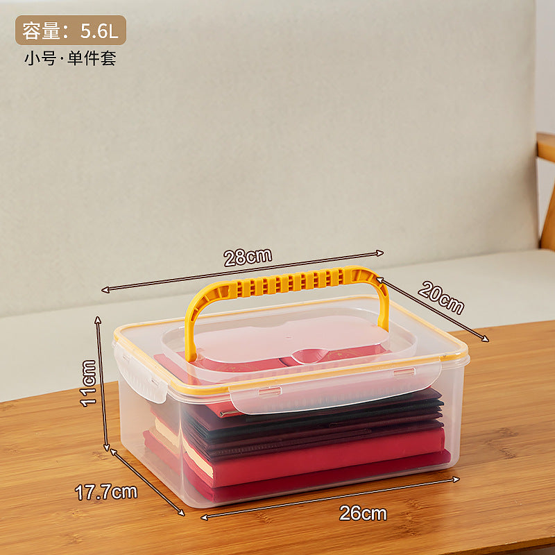 Desktop file box, file box with lid, dust-proof portable certificate storage box, plastic a4 paper printing paper finishing box.