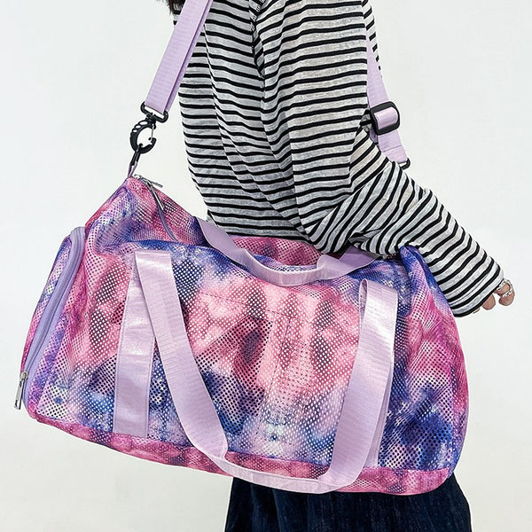 hot-selling printing and dyeing travel bag light and breathable dry and wet separation mesh bag swimming bag student accommodation storage bag