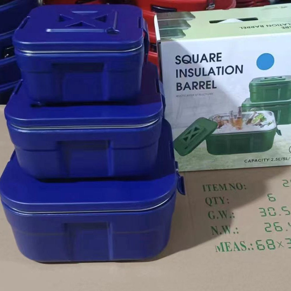 Export 2.5l-5l-10l square large capacity double-layer insulated box bucket food warmer insulated tableware