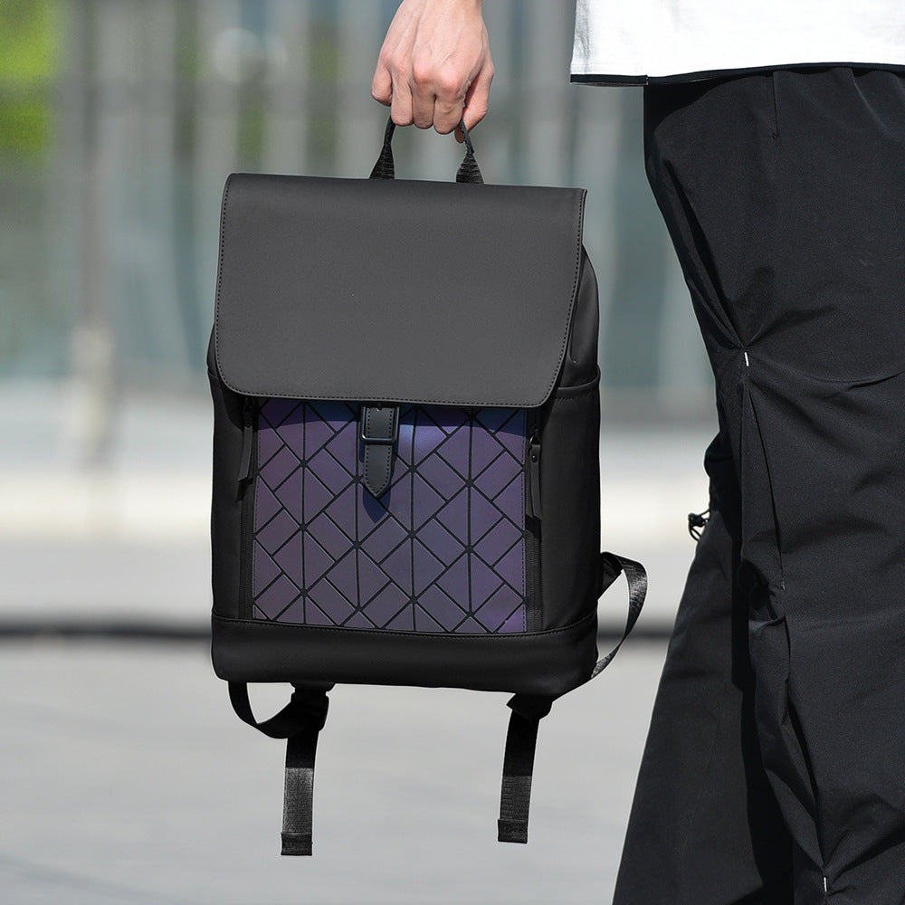 Cross-border  trend casual backpack new diamond laser student schoolbag men's commuter hand carry computer bag