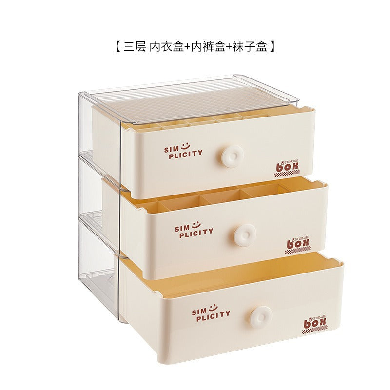 Socks Underwear Panties Drawer Type 3-in-1 Multifunctional Storage Bedroom Home Wardrobe Close-fitting Clothing Organizing Box