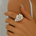 Pearl ring wholesale: european and american cross-border new jewelry, women's niche design, high-end retro light luxury open ring