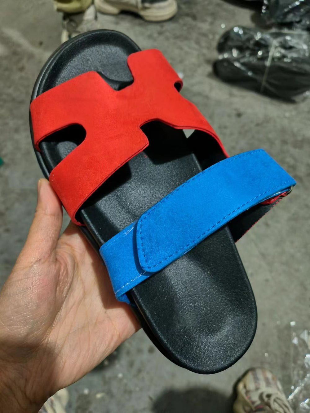 summer new thick-soled sandals & slippers - plus size, one-strap, hook-and-loop closure, color block design, casual outdoor women's shoes - versatile & stylish