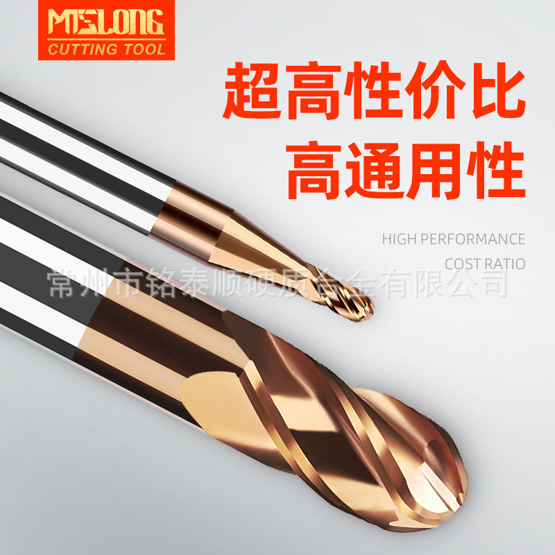 55 degree 4 edge ball cutter tungsten steel numerical control tool nano coating ball cutter ball end milling cutter four edge milling