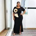 Amazon fashion banquet elegance long dress african cross-border foreign trade  plus size women's dress