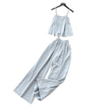 Minimalist cami top & wide-leg pants set - women's summer sleeveless chic outfit - effortless & sophisticated workwear