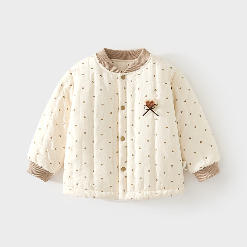 Baby elephant thickened quilted tops boys and girls heattech inner wear 120g infant autumn and winter cotton jacket intimates