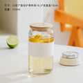 Amazon cross-border coke cup with straw, bamboo lid, juice cold drink cup, ins style glass water cup, personalized