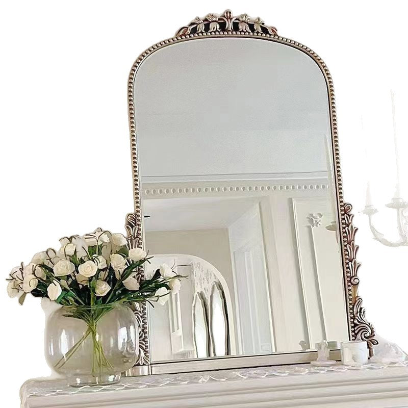 French iron art retro carved dressing table mirror model room for home wall-mounted bathroom mirror fashion full-length dressing mirror
