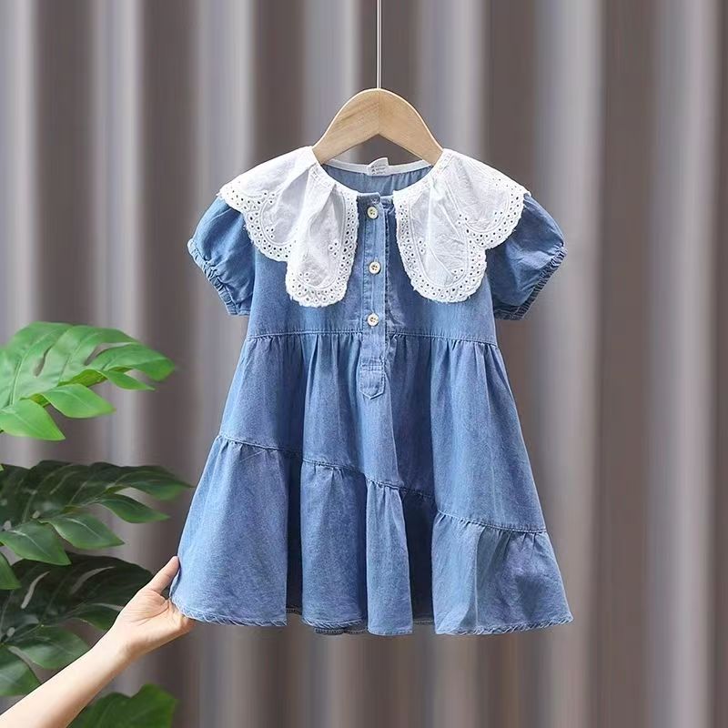 Girls' denim embroidered cartoon tank dress - spring/summer  new collection - wholesale & dropshipping available