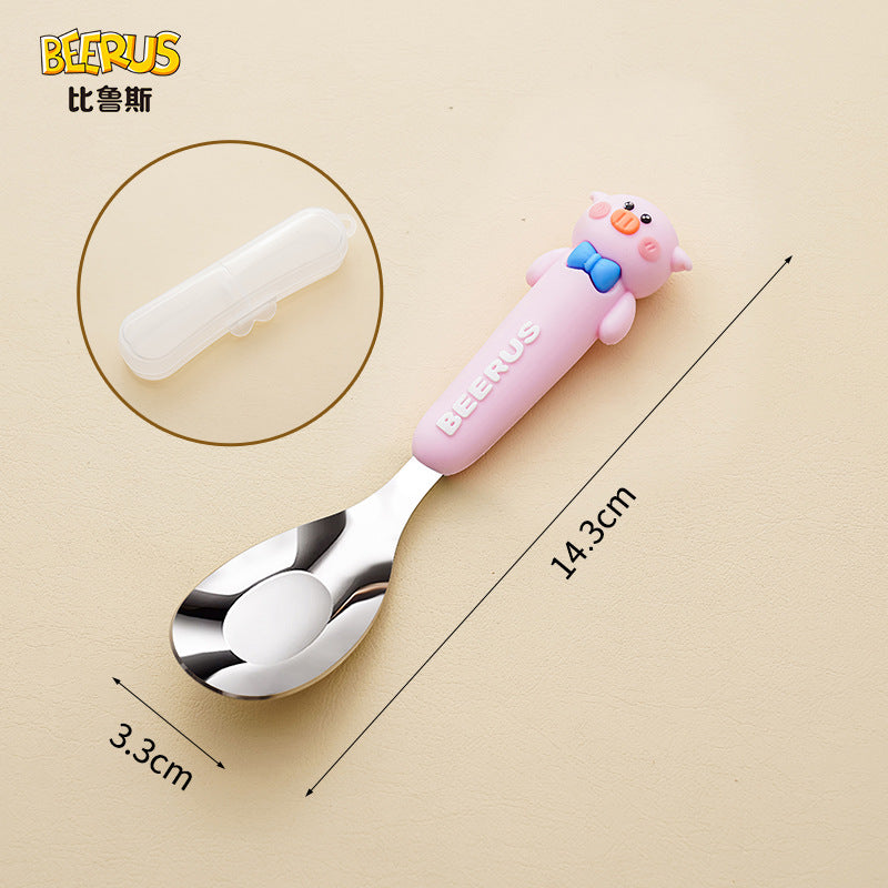 Heart-shaped ceramic stainless steel fork and spoon set - high-temperature underglaze decoration - wedding & celebration dinnerware - wholesale