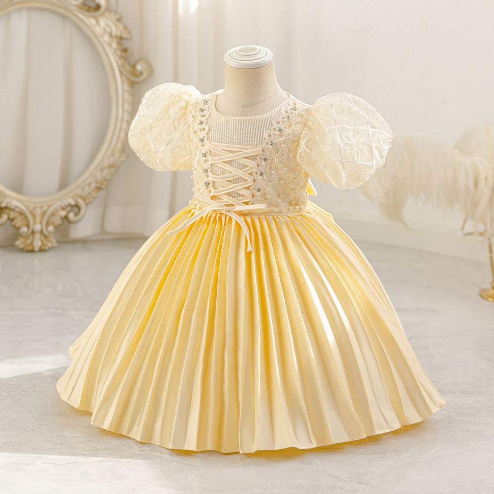 New arrival: puff sleeve lace princess dress for girls - perfect for birthday parties and special occasions!