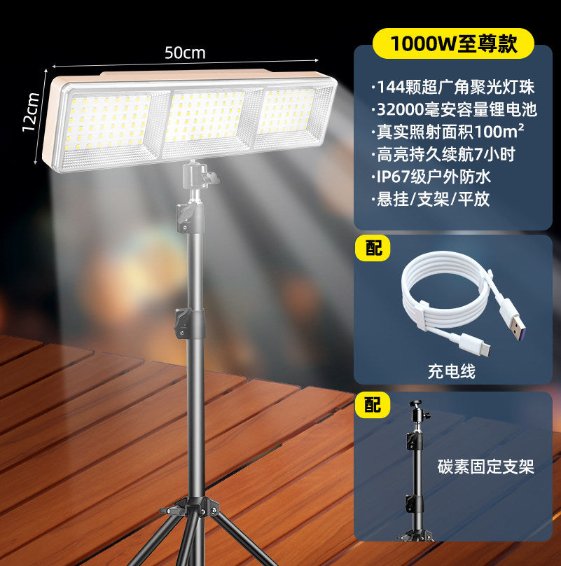 Portable led charging light for night market stalls - long battery life, high capacity, emergency charging lighting