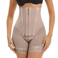 fashionhigh waist body shaping pants double layer pressurized waist slimming belly control pants 3-breasted zipper body shaping pants