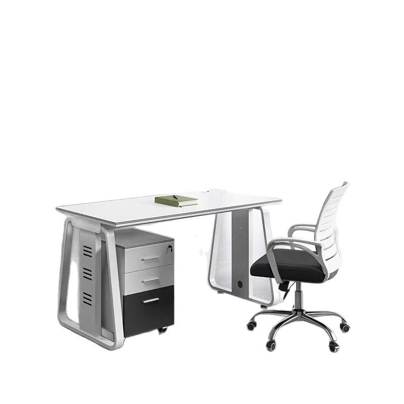 Saint li office desk - modern minimalist workstation for employees, computer desk with screen partition