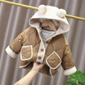 Baby girl fleece-lined cotton jacket - autumn/winter warm top, newborn cardigan, stylish & cute outfit for outdoor wear