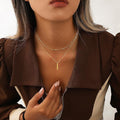 Layered paperclip figaro chain multi-layer necklace set - chic punk style women's jewelry - affordable luxury niche design