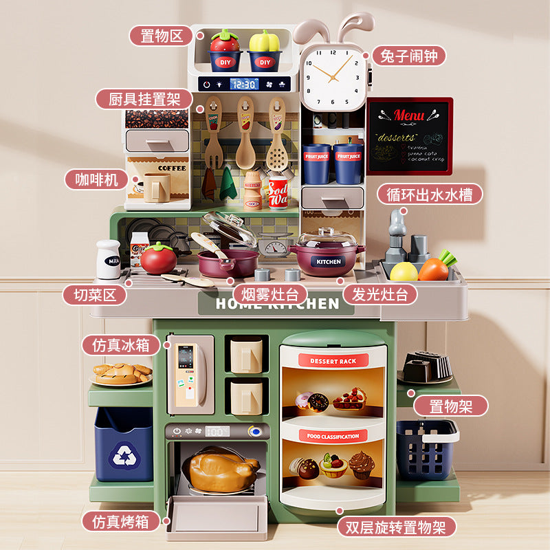 Kids play house kitchen toy scene suitartificial spray kitchenware cooking cooking stir-fry tableware table wholesale