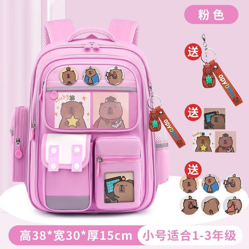 Kapibara new primary school bag, men's and women's 1-3-6 grades, light spine protection, large-capacity children's backpack