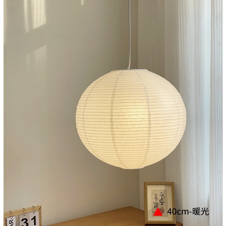 Wabi Silent Wind Ball Japanese Retro Paper Lamp Ball Bedroom Restaurant Clothing Store Xuan Paper Homestay Fenoguchi Yong Chandelier