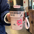 High-style coffee thermos, premium quality double-walled coffee mug for women, 316l stainless steel straw cup, factory direct wholesale