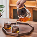 Japanese-style north american black walnut tea set - home glass teapot, high-temperature resistant afternoon fruit tea brewing set