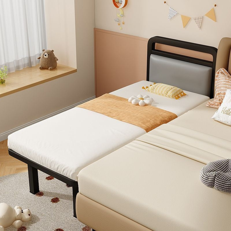 Spliced bed, soft-packed bed, widened iron kids bed, large bed, adults can sleep, spliced iron frame bed with guardrail crib