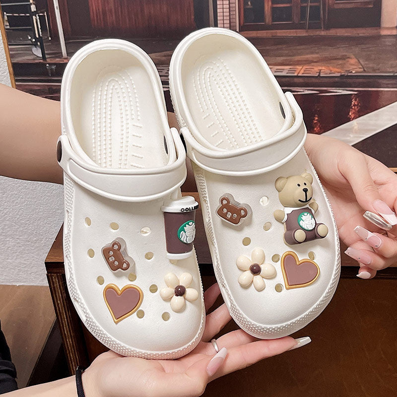 Eva clogs women's summer fun thick sole cute outdoor wear soft sole lightweight beach anti-slip sandals slippers women cartoon
