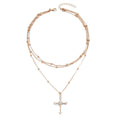 Wholesale diamond-studded cross necklace - european & american style, trendy alloy pendant, accessible luxury, unique & versatile jewelry for women