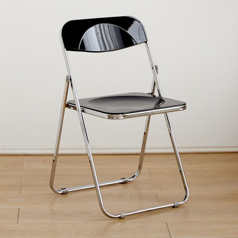 Casual foldable chair transparent crystal photo chair scandinavian acrylic fashion popular makeup stool backrest dining chair