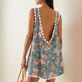2025 spring/summer new arrivals: european and american style amazon-ready women's fashion floral chiffon tiered mini dress